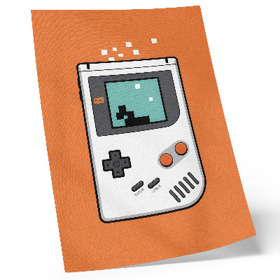 Foto su tela Schermo pixelato in stile retrò per console, sfondo arancione