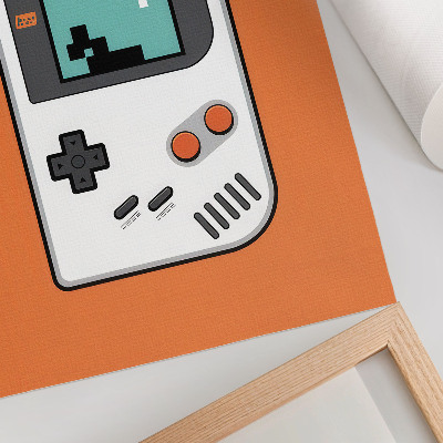 Foto su tela Schermo pixelato in stile retrò per console, sfondo arancione