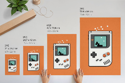 Foto su tela Schermo pixelato in stile retrò per console, sfondo arancione