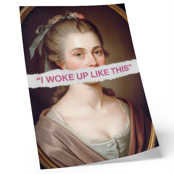 Poster Ritratto di una donna che gioca con la tipografia classica