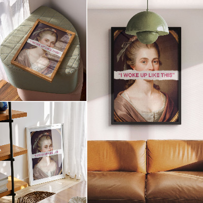 Poster Ritratto di una donna che gioca con la tipografia classica