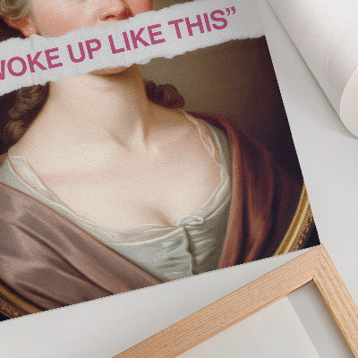 Poster Ritratto di una donna che gioca con la tipografia classica