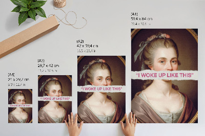 Poster Ritratto di una donna che gioca con la tipografia classica