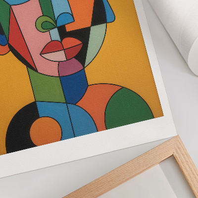 Foto su tela Ritratto geometrico dai colori vivaci in stile moderno