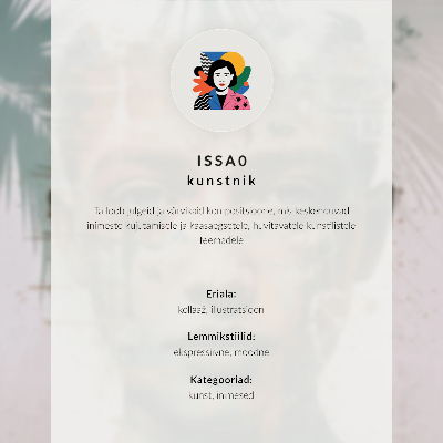 Foto su tela Ritratto geometrico dai colori vivaci in stile moderno
