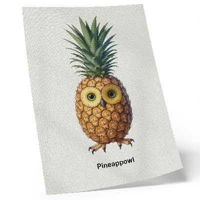 Stampa su tela Una fantasiosa combinazione di ananas e gufo