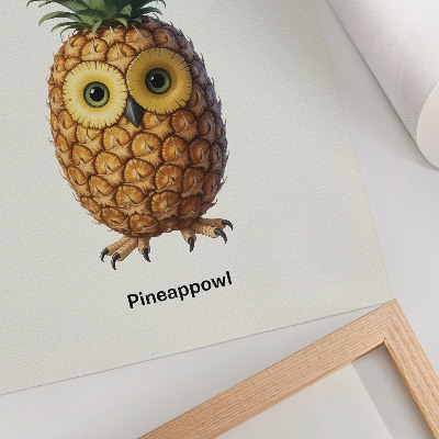 Stampa su tela Una fantasiosa combinazione di ananas e gufo