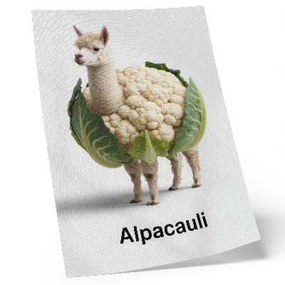 Foto su tela Una combinazione insolita di alpaca e cavolfiore