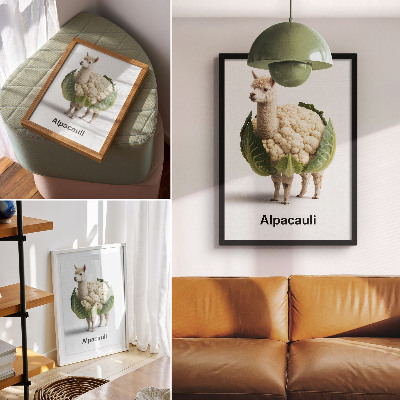 Foto su tela Una combinazione insolita di alpaca e cavolfiore