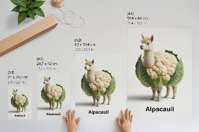 Foto su tela Una combinazione insolita di alpaca e cavolfiore