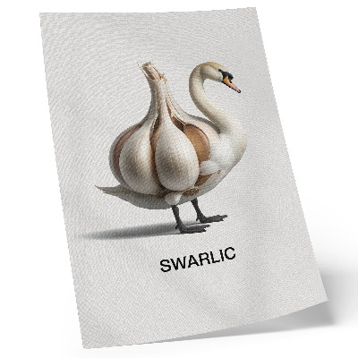 Poster Cigno combinato con surrealismo all'aglio