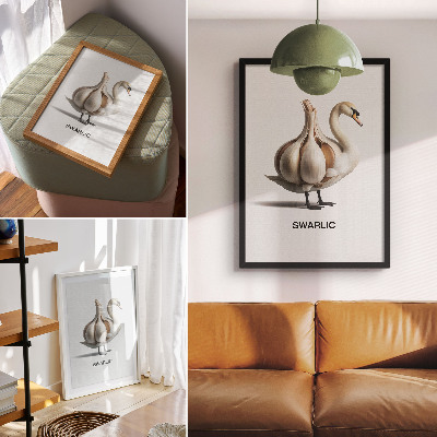 Poster Cigno combinato con surrealismo all'aglio