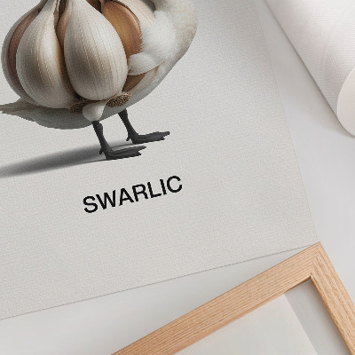 Poster Cigno combinato con surrealismo all'aglio