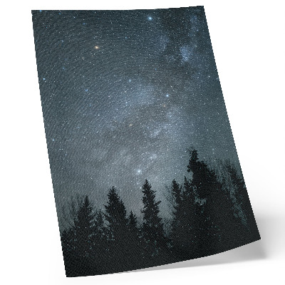 Stampa su tela Un cielo notturno pieno di stelle e sagome di alberi
