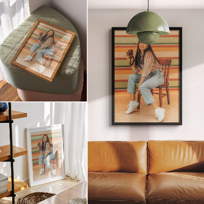 Poster Ispirazione retrò, vibrazioni positive, strisce orizzontali