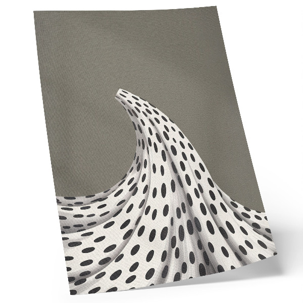 Stampa su tela Motivo minimalista a pois neri su sfondo beige