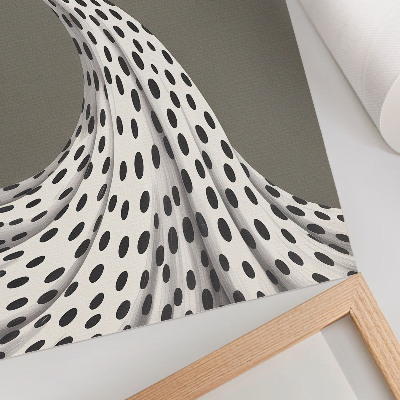 Stampa su tela Motivo minimalista a pois neri su sfondo beige