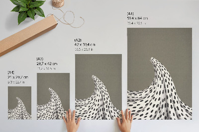 Stampa su tela Motivo minimalista a pois neri su sfondo beige