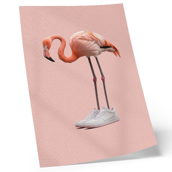 Foto su tela Scarpe sportive rosa fenicottero su sfondo rosa