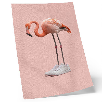 Foto su tela Scarpe sportive rosa fenicottero su sfondo rosa