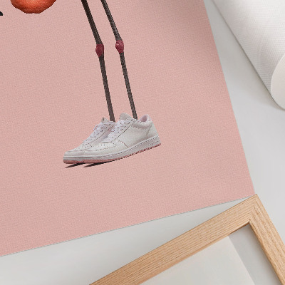Foto su tela Scarpe sportive rosa fenicottero su sfondo rosa