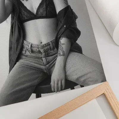 Stampa su tela ritratto monocromatico con tema minimalismo e libertà