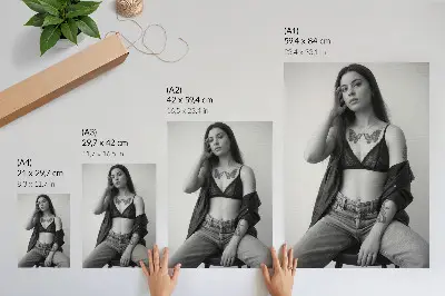 Stampa su tela ritratto monocromatico con tema minimalismo e libertà
