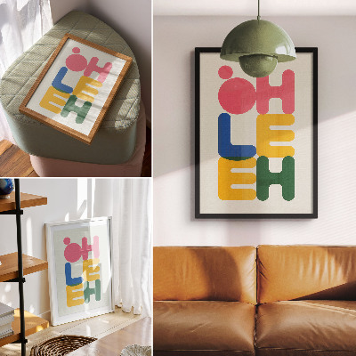Foto su tela Lettere geometriche dai colori vivaci