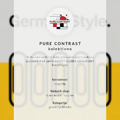 Foto su tela con lettere geometriche dai colori vivaci