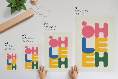 Foto su tela Lettere geometriche dai colori vivaci
