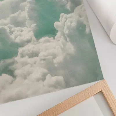 Foto su tela nuvole nel cielo azzurro, pace e armonia