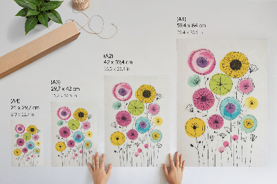 Poster Fiori colorati in stile moderno, gioia