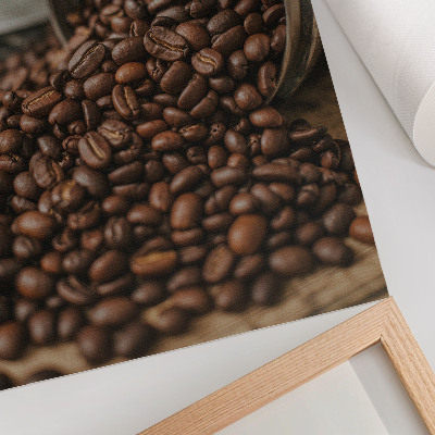 Stampa su tela Chicchi di caffè sparsi direttamente dalla lattina