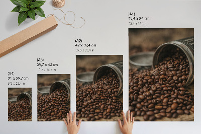 Stampa su tela Chicchi di caffè sparsi direttamente dalla lattina
