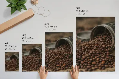 Stampa su tela chicchi di caffè sparsi provenienti da una lattina
