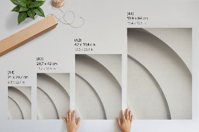 Foto su tela Una composizione minimalista con curve bianche