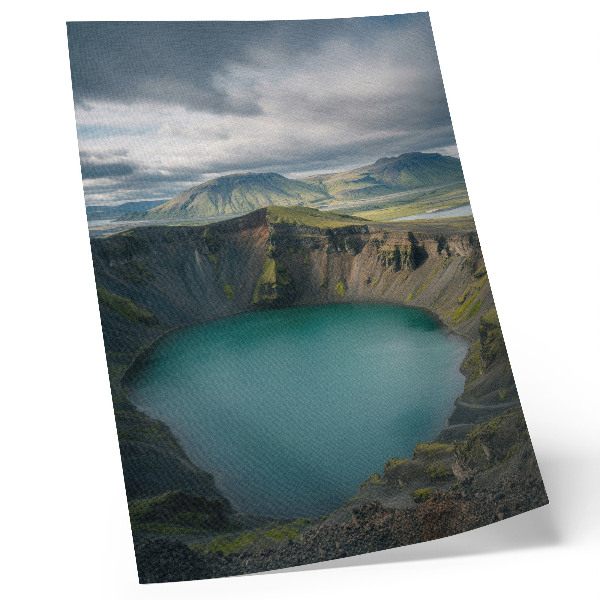Poster Lago turchese, montagne, bellissime nuvole
