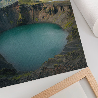 Poster Lago turchese, montagne, bellissime nuvole