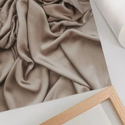 Foto su tela tessuto beige con pieghe delicate per un'atmosfera accogliente