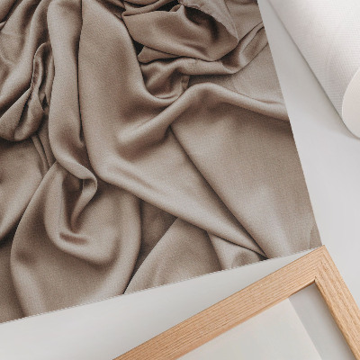 Foto su tela Tessuto beige, pieghe delicate, atmosfera accogliente