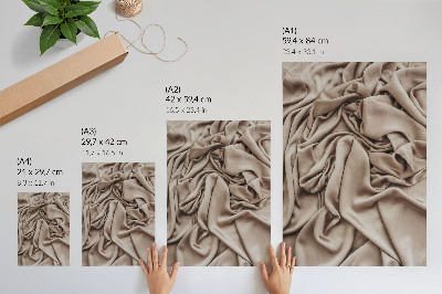 Foto su tela Tessuto beige, pieghe delicate, atmosfera accogliente
