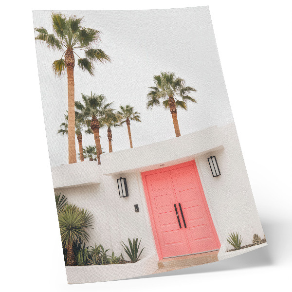 Foto su tela Palme, architettura moderna, colori vivaci