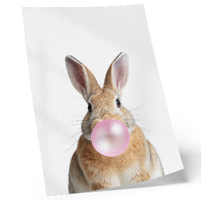 Stampa su tela Conigli animali gomma da masticare rosa