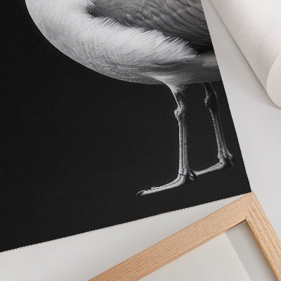 Foto su tela Uccello in contrasto bianco e nero in stile minimalista