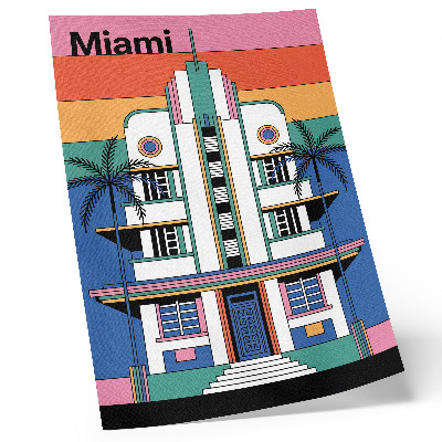 Poster Colori tropicali in stile Art Déco, palme, energia, Miami