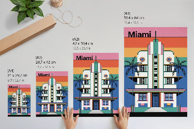 Poster Colori tropicali in stile Art Déco, palme, energia, Miami