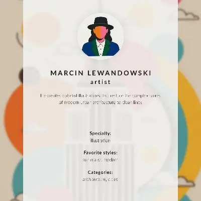 Foto su tela sole arancione con grattacielo moderno dalle forme geometriche