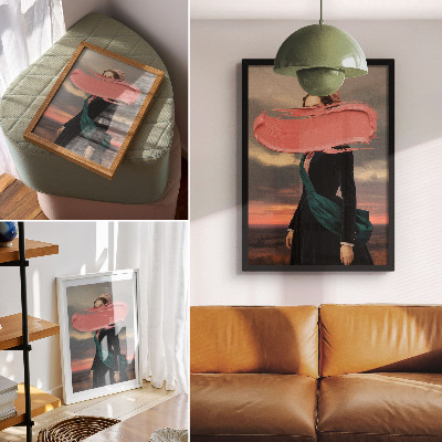 Poster Figura classica con contrasto rosa