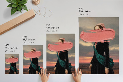 Poster Figura classica con contrasto rosa