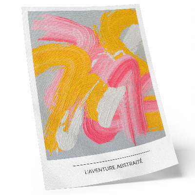 Stampa su tela Pennellate dinamiche di rosa, giallo e bianco